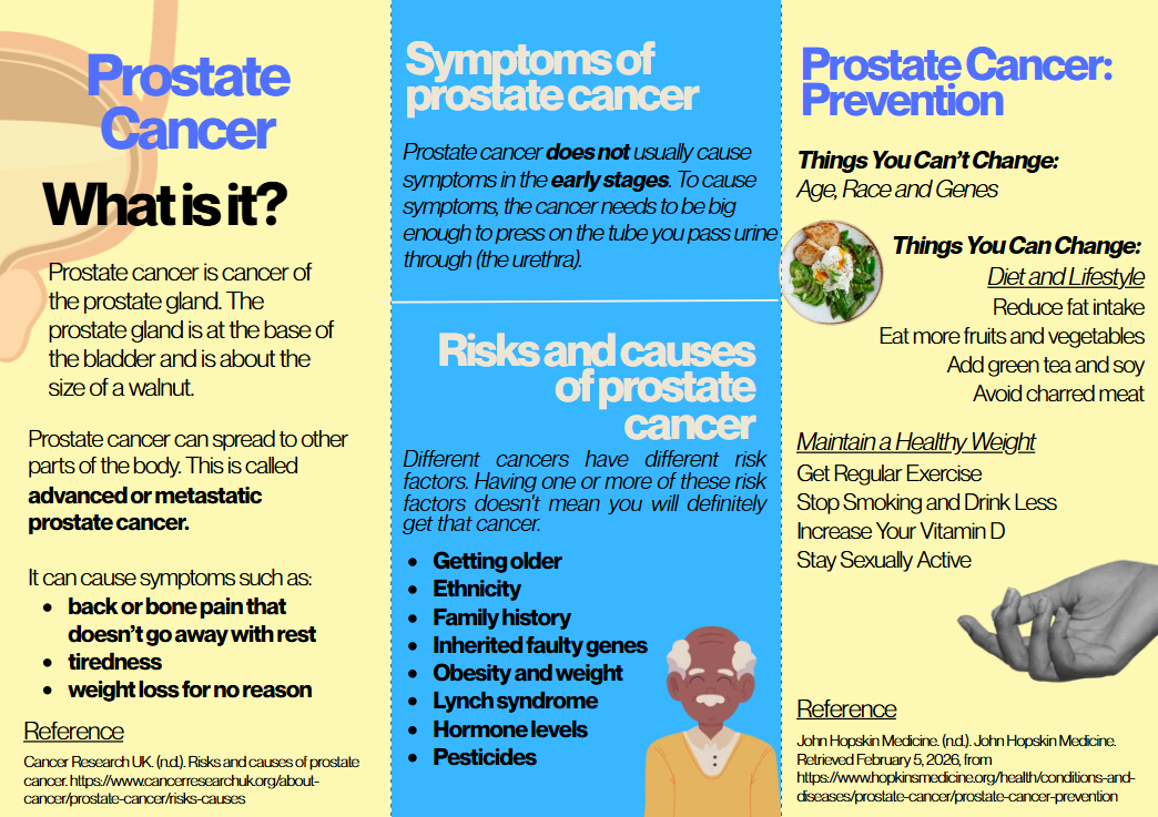 Prostate Cancer infographic — what it is, symptoms, and prevention